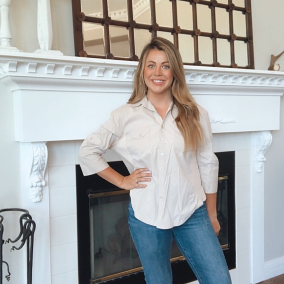 Hester & Orchard Beige Safari Button Blouse - Picture 1 of 7